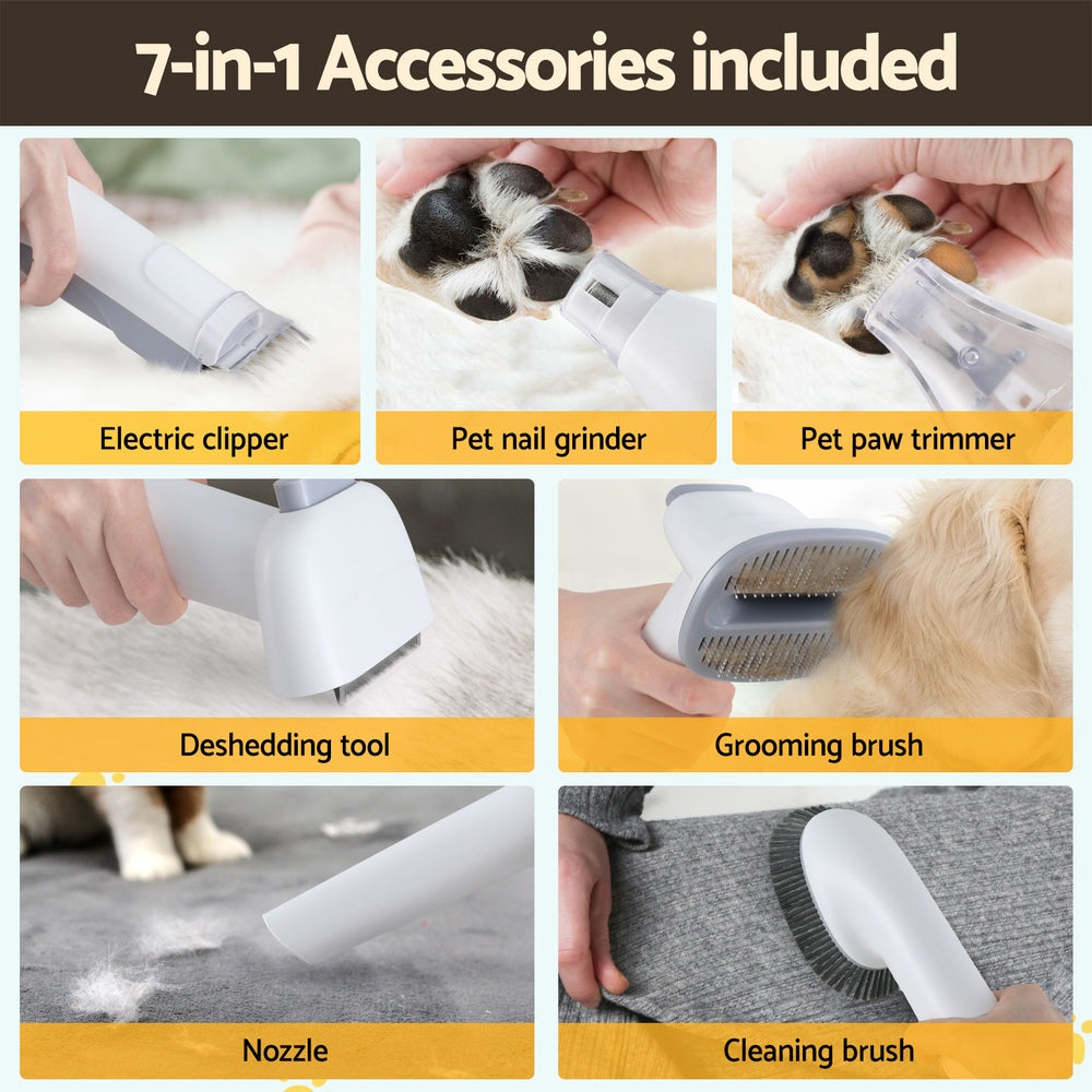 Dog Grooming Kit Vacuum Dog Cat Hair Dryer Remover Clipper Brushes Cleaning