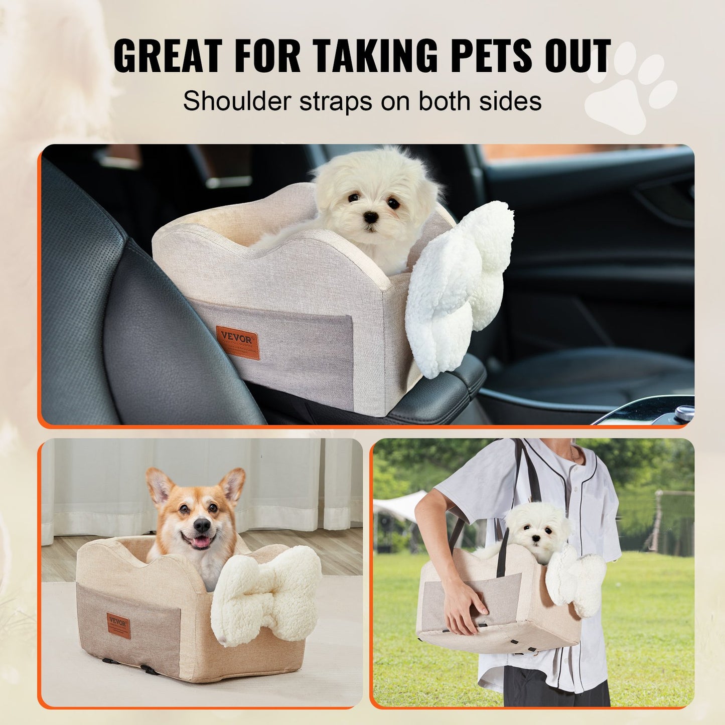 Center Console Dog Car Seat Dog Booster Car Seat for Small Dog 3.6 kg