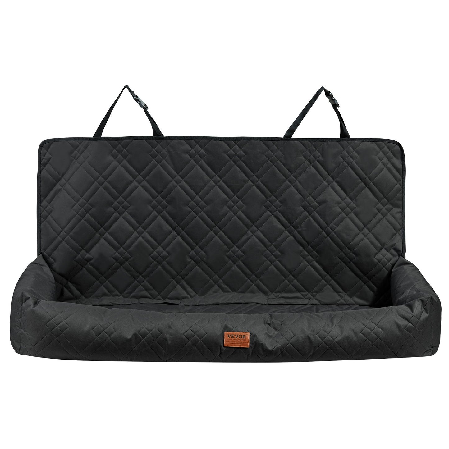 Dog Car Seat, Waterproof Dog Booster Seat for Car, Pet Car Seat with Clip-On Safety Leash, PP Cotton Filling, Dog Car Bed for Medium & Large Dog up to 45.4 kg, Black