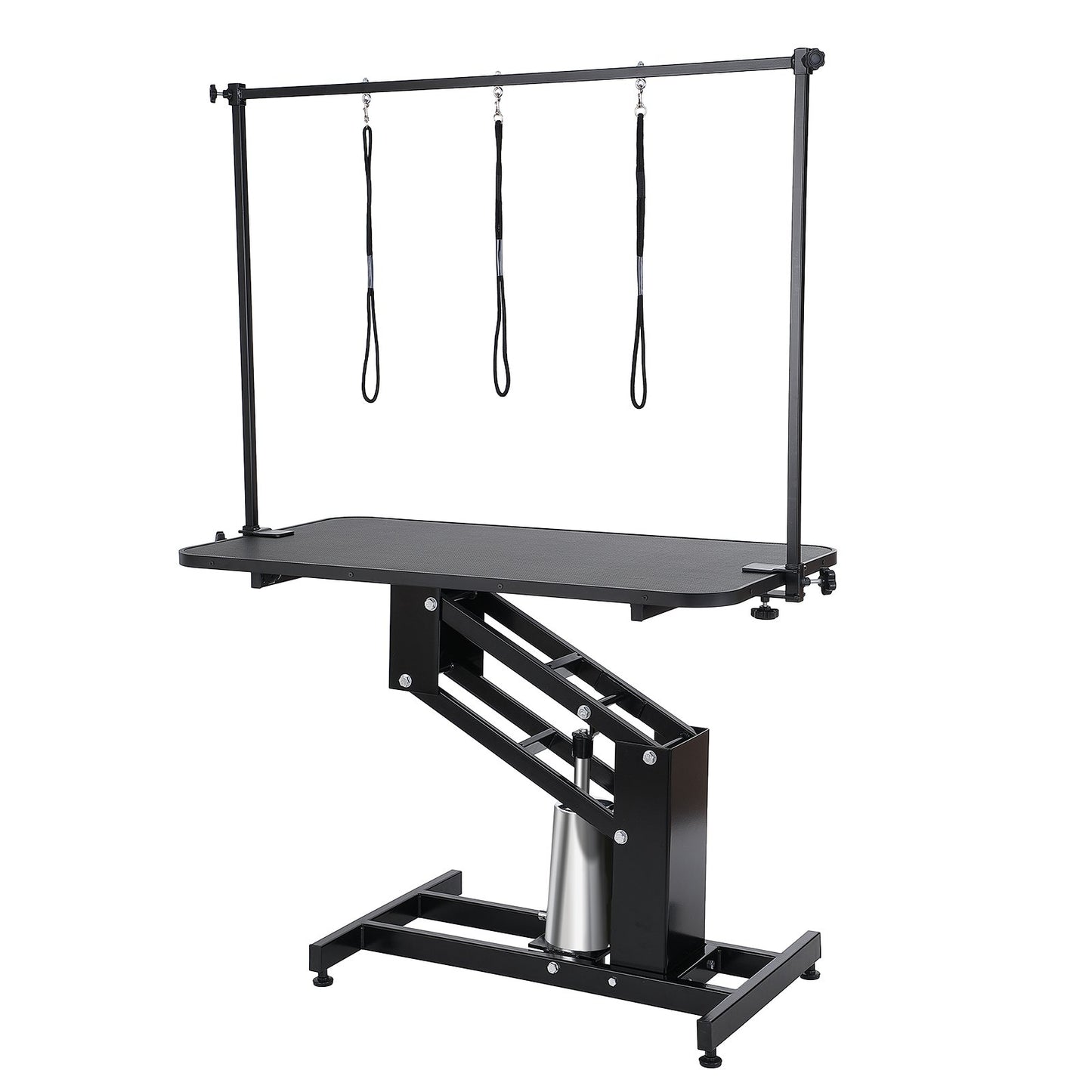 109cm Hydraulic Pet Grooming Table, Heavy Duty Dog Grooming Arm for Medium/ Small Dogs, Height Adjustable Dog Grooming Station, Anti Slip Tabletop /Dog Grooming Station, Max Bearing 182kg