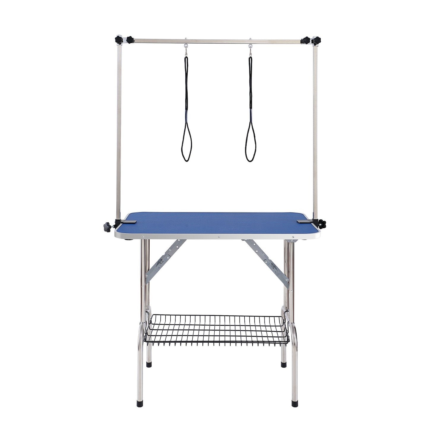 Dog Grooming Table Two Arms with Clamp, 915 x 610mm Dog Grooming Station, Foldable Pets Grooming Stand for Medium and Small Dogs, Free Two No Sit Haunch Holder with Grooming Loop, Bearing 150kg