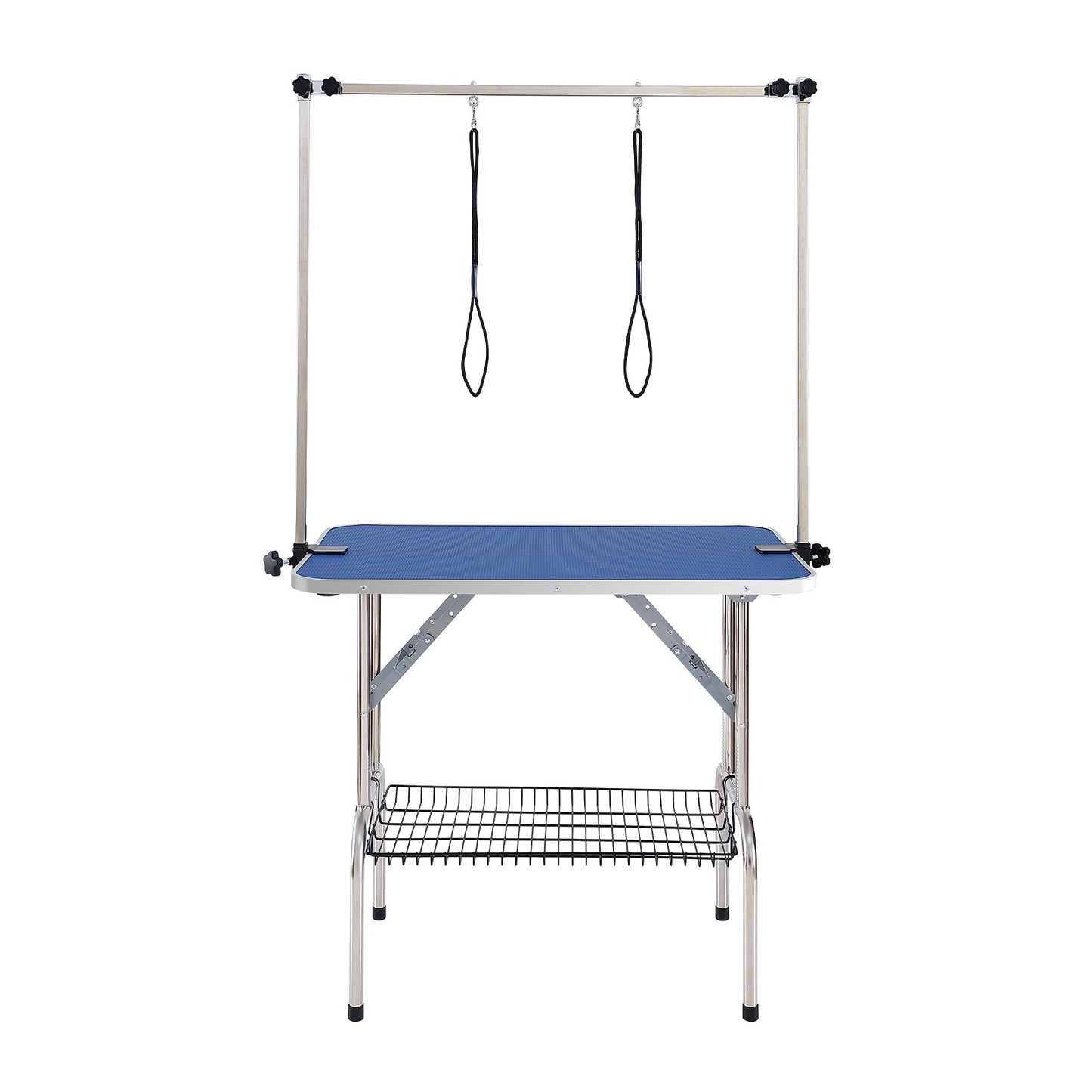 Dog Grooming Table Two Arms with Clamp, 915 x 610mm Dog Grooming Station, Foldable Pets Grooming Stand for Medium and Small Dogs, Free Two No Sit Haunch Holder with Grooming Loop, Bearing 150kg