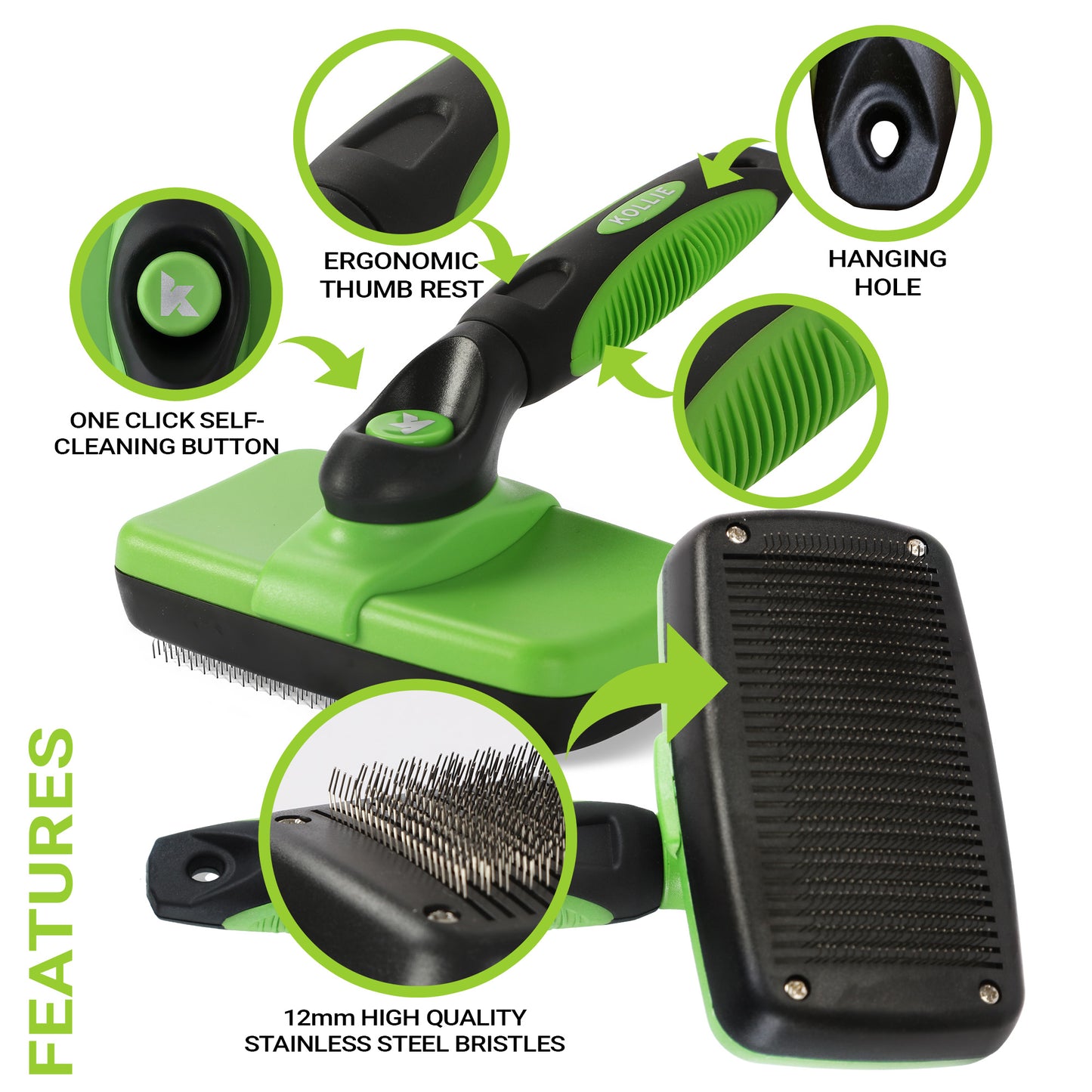 Green Dog Slicker Brush