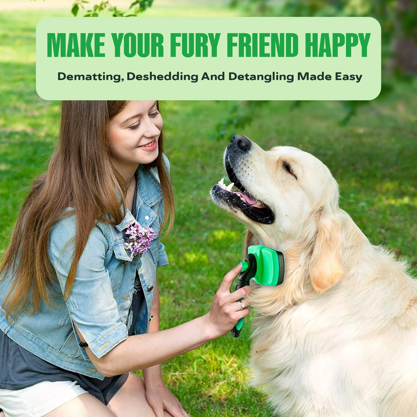 Green Dog Slicker Brush