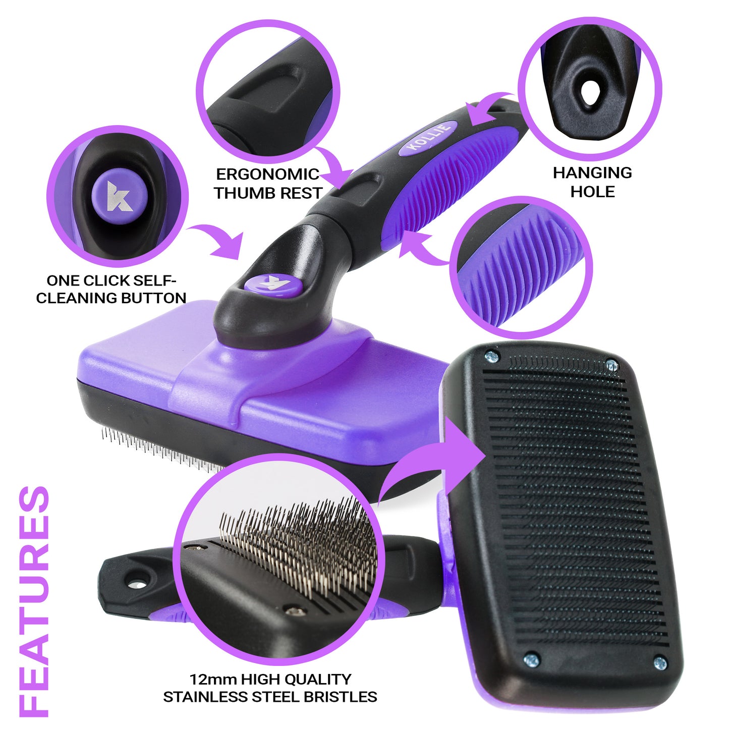 Purple Dog Slicker Brush