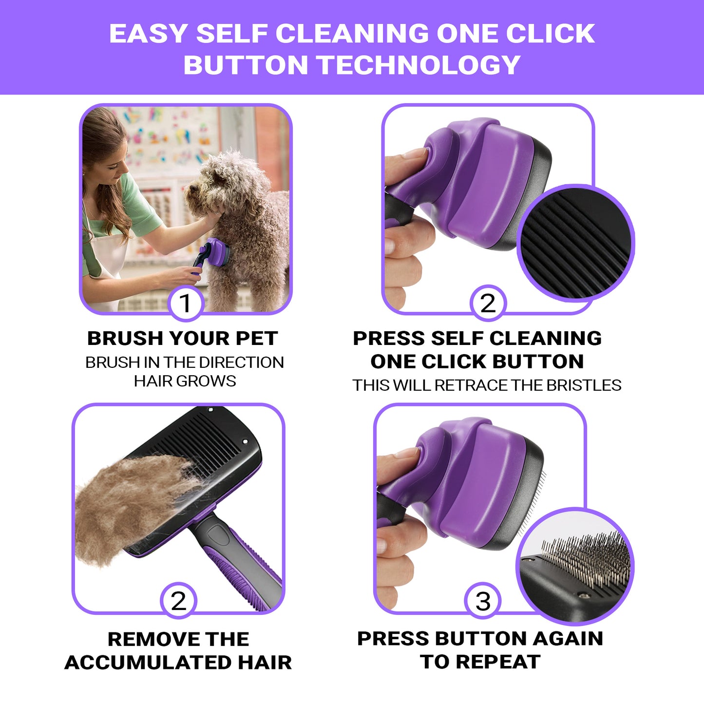Purple Dog Slicker Brush