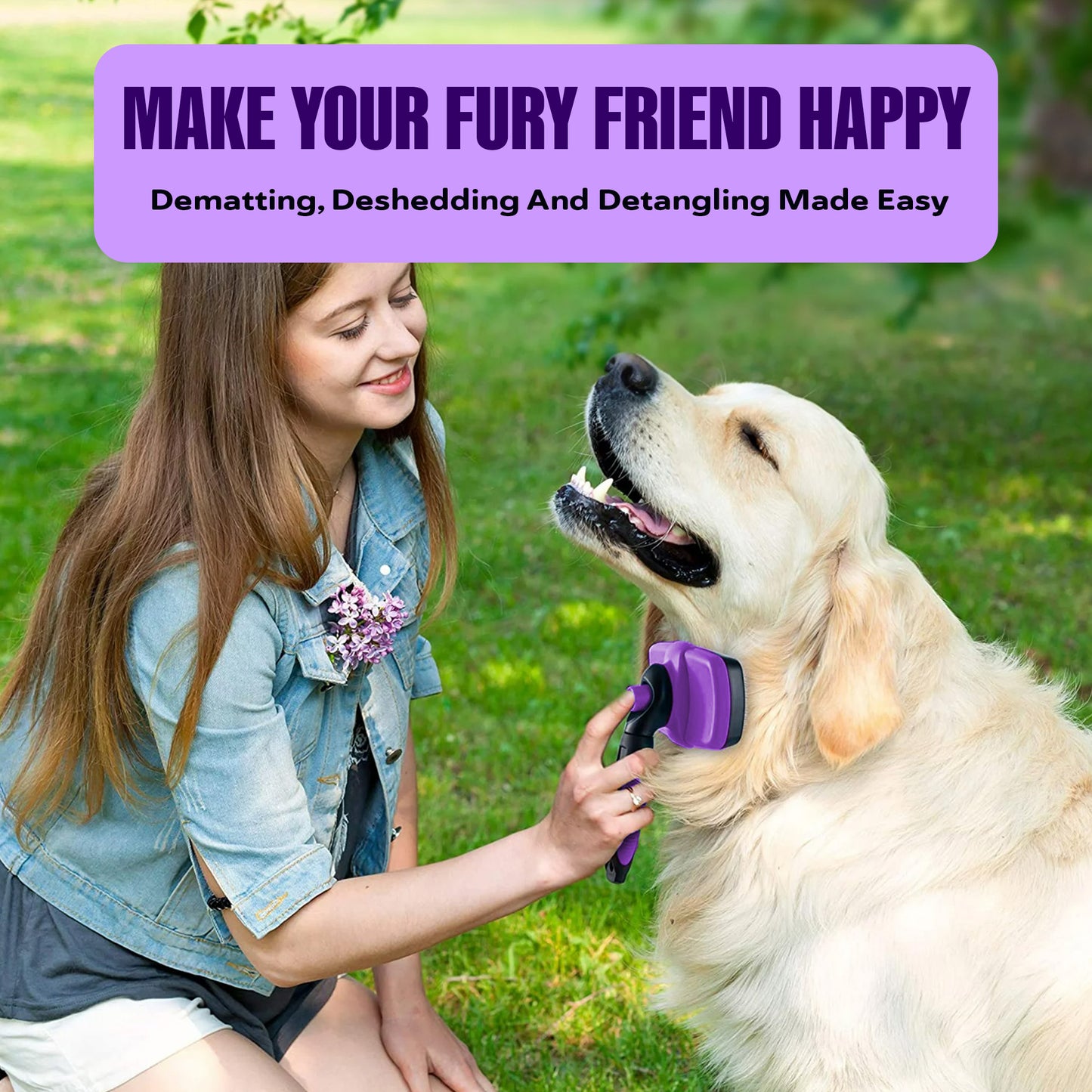 Purple Dog Slicker Brush
