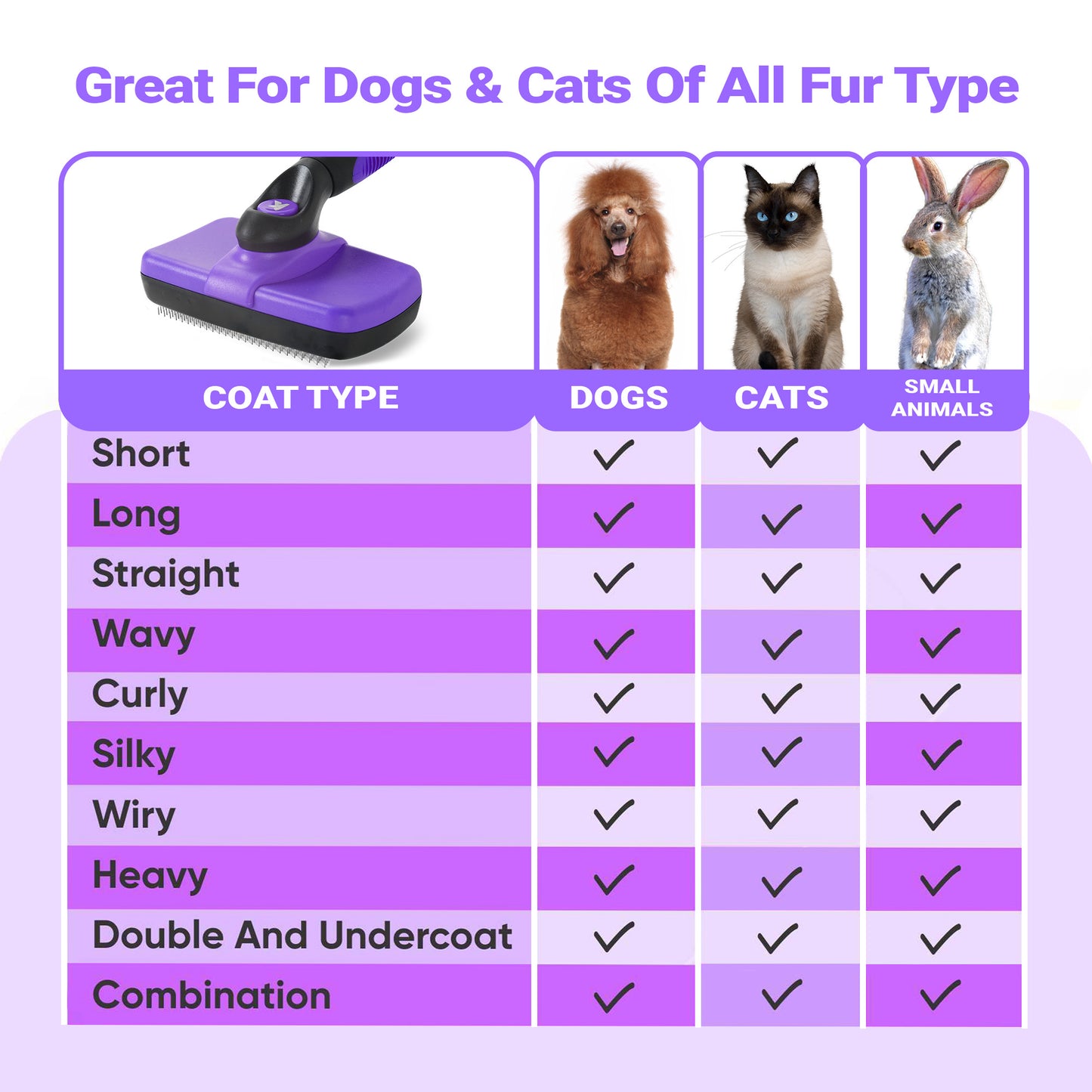 Purple Dog Slicker Brush