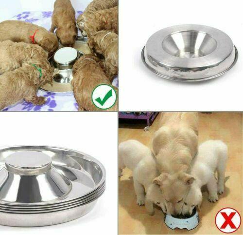 Stainless Steel Pet Bowl Slow Feeder Dish Puppy Dog Cat Food Feeding Weaning Bowl - M