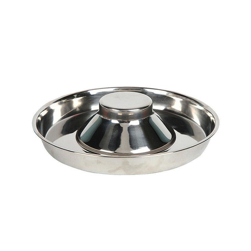 Stainless Steel Pet Bowl Slow Feeder Dish Puppy Dog Cat Food Feeding Weaning Bowl - M