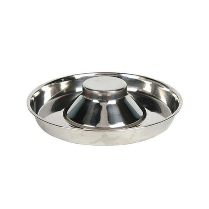 Stainless Steel Pet Bowl Slow Feeder Dish Puppy Dog Cat Food Feeding Weaning Bowl - M