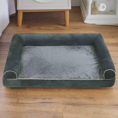 XL Size PawfectFriend Orthopedic Dog Bed 3-Side Comfort Bolster Padded Calming Mattress Bed with Removable Cover