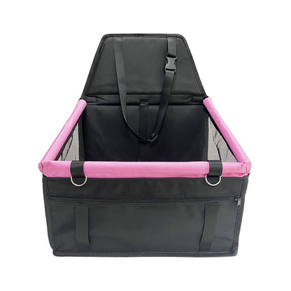 Black and pink Portable Pet Car Seat for Dogs and Cats - Adjustable Car Seat Cover, Pet Travel Car Carrier with Safety Belt