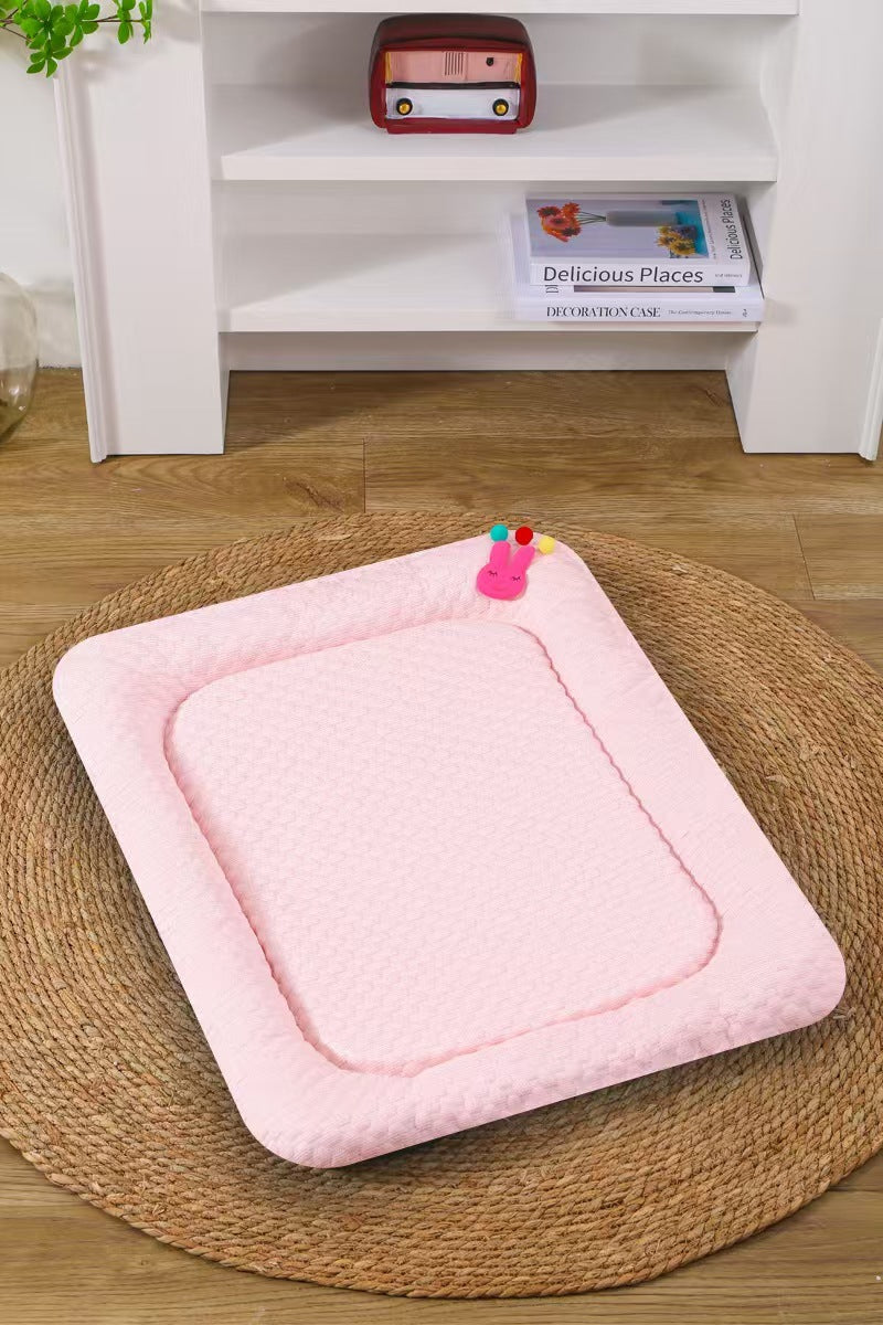 Pink Breathable Cooling Pet Mat - Ice Bean Summer Bed for Small Dogs (L : 50x65cm)