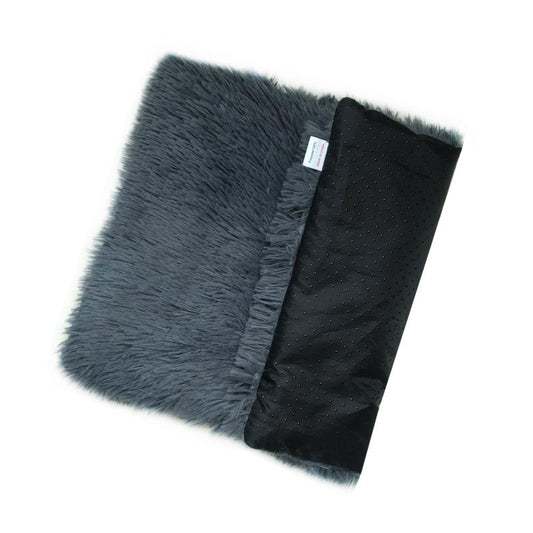 Dark Grey Plush Pet Mat for Dogs and Cats - 50x70cm, Anti-Slip, Warm and Cozy for Autumn and Winter