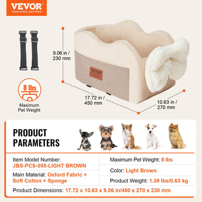 Center Console Dog Car Seat Dog Booster Car Seat for Small Dog 3.6 kg