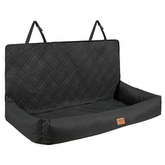 Dog Car Seat, Waterproof Dog Booster Seat for Car, Pet Car Seat with Clip-On Safety Leash, PP Cotton Filling, Dog Car Bed for Medium & Large Dog up to 45.4 kg, Black